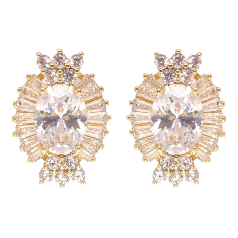 Серьги Xuping Позолота 18K пусеты Инкрустация цирконием фото №4