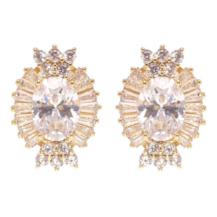 Серьги Xuping Позолота 18K пусеты Инкрустация цирконием фото №1