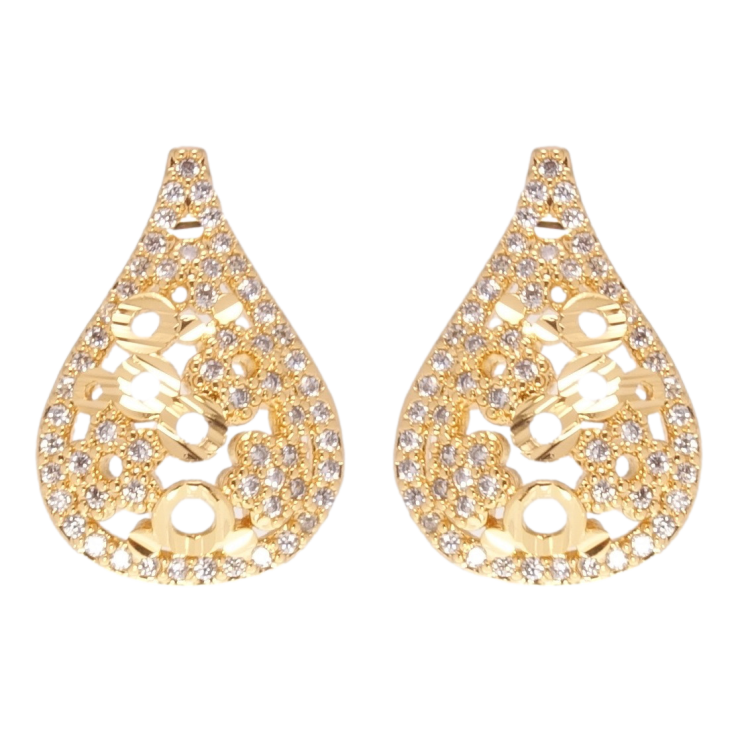 Серьги Xuping Позолота 18K пусеты Инкрустация цирконием фото №5