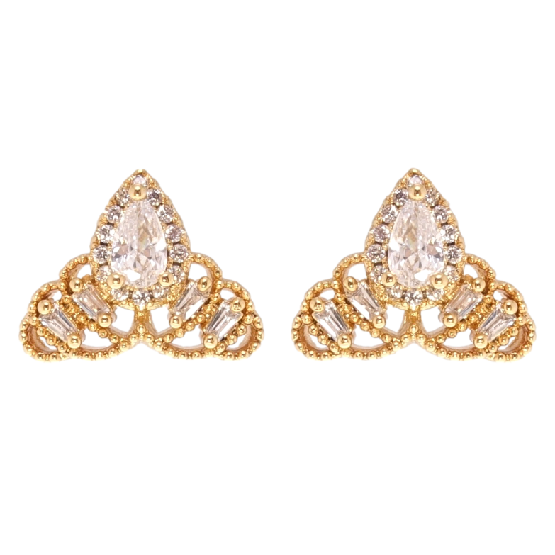 Сережки Xuping Позолота 18K пусети Інкрустація цирконієм фото №1 Сережки Xuping Позолота 18K пусети Інкрустація цирконієм фото №1
