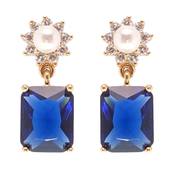 Серьги Xuping Позолота 18K пусеты Подвески из синих фианитов фото №18