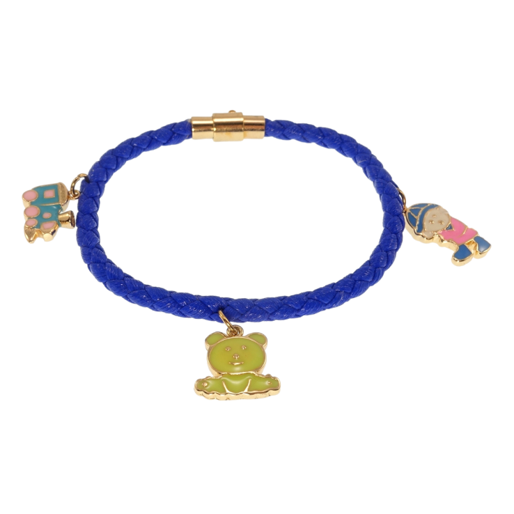 Браслет Xuping Позолота 18K Синий шнур с подвесками застежка магнит, размер 19см х 4мм фото №23