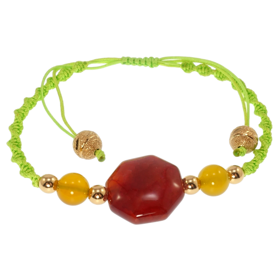 Браслет Xuping Позолота 18K Салатовый шнур с бусинами и вставкой (цвет вставки в ассортименте) фото №1 Браслет Xuping Позолота 18K Салатовый шнур с бусинами и вставкой (цвет вставки в ассортименте) фото №1