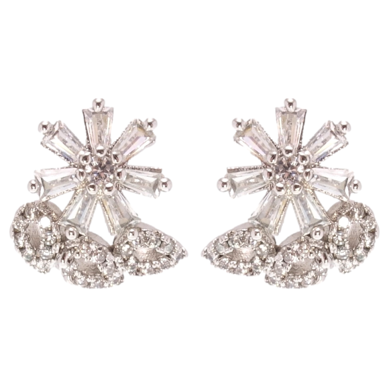 Серьги Xuping Родий пусеты Инкрустация цирконием фото №1