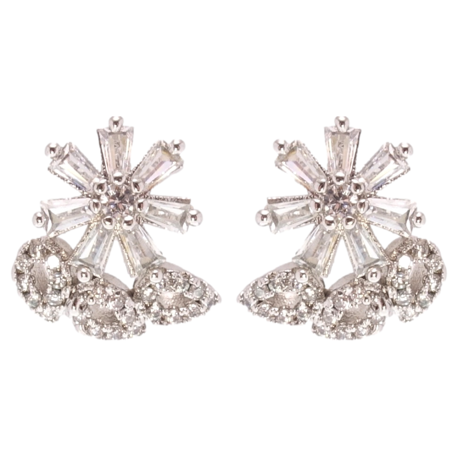 Сережки Xuping Родій пусети Інкрустація цирконієм фото №1