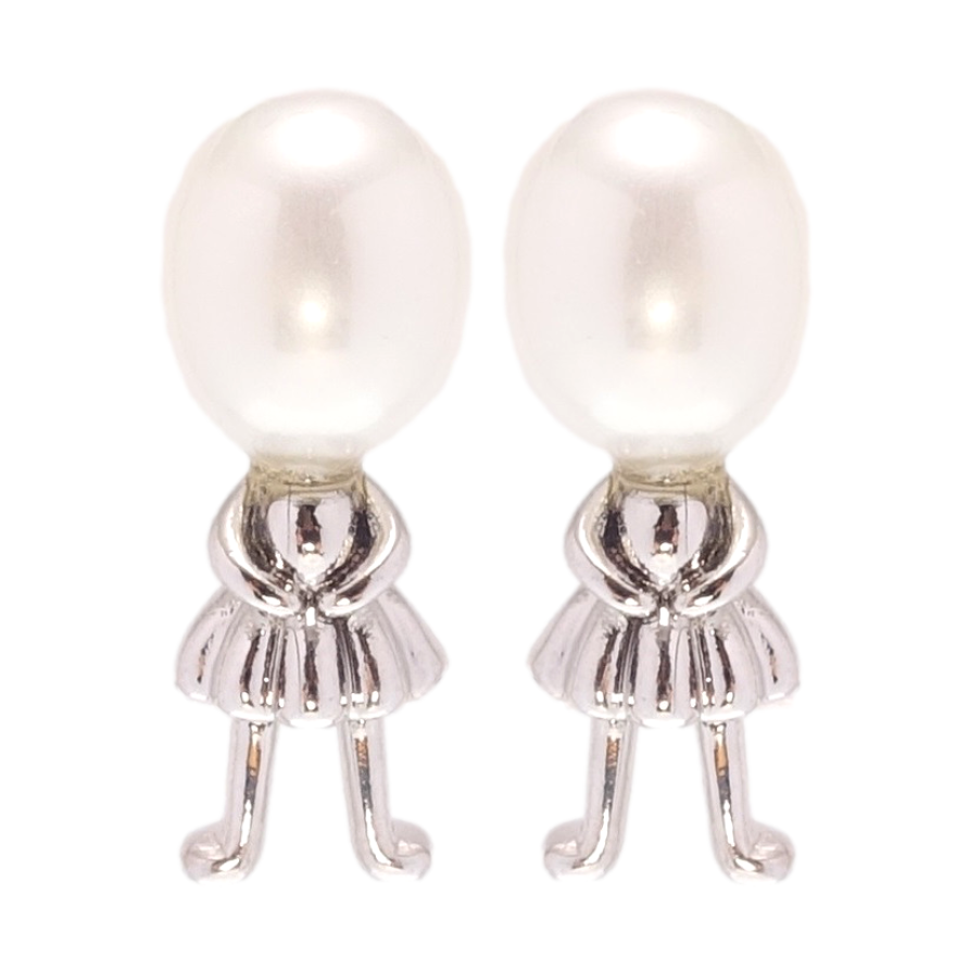 Сережки Xuping Родій пусети Людини з перлинами фото №1