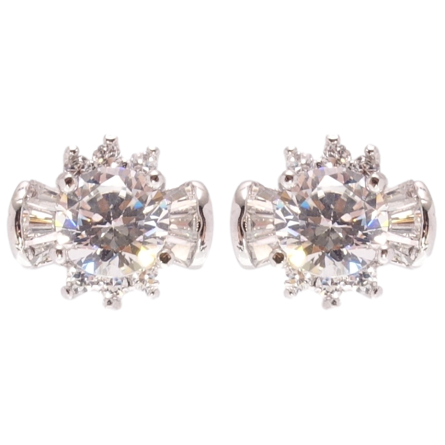 Сережки Xuping Родій пусети Інкрустація цирконій фото №1