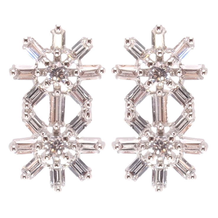 Серьги Xuping Родий пусеты Инкрустация цирконием фото №6