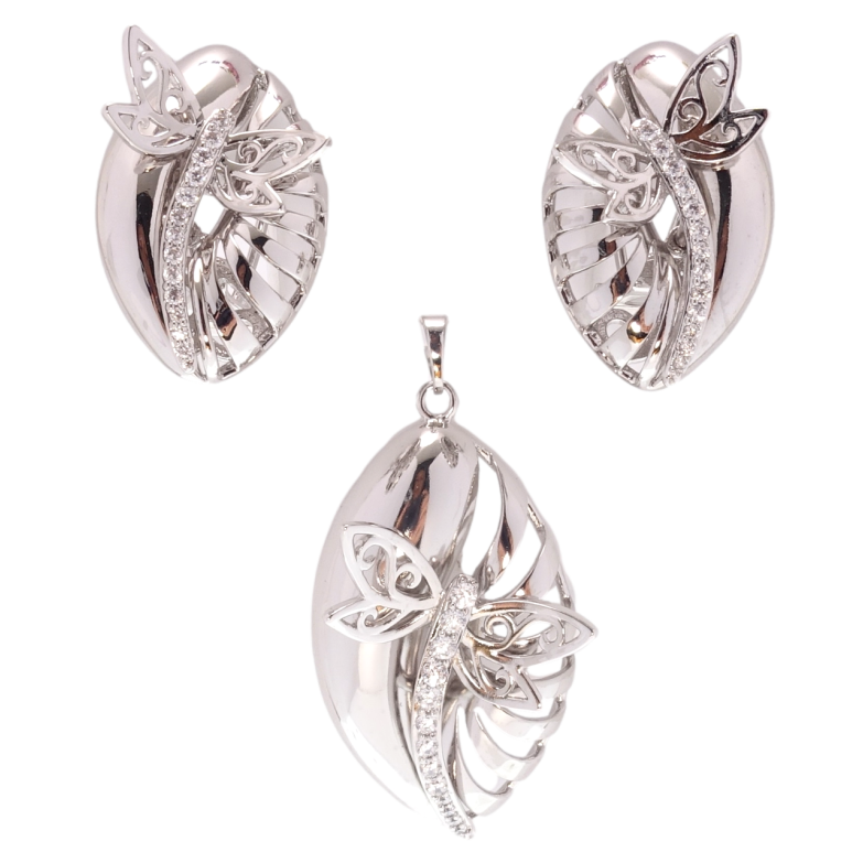 Набір Xuping Родій Сережки Кулон Стрекози фото №5