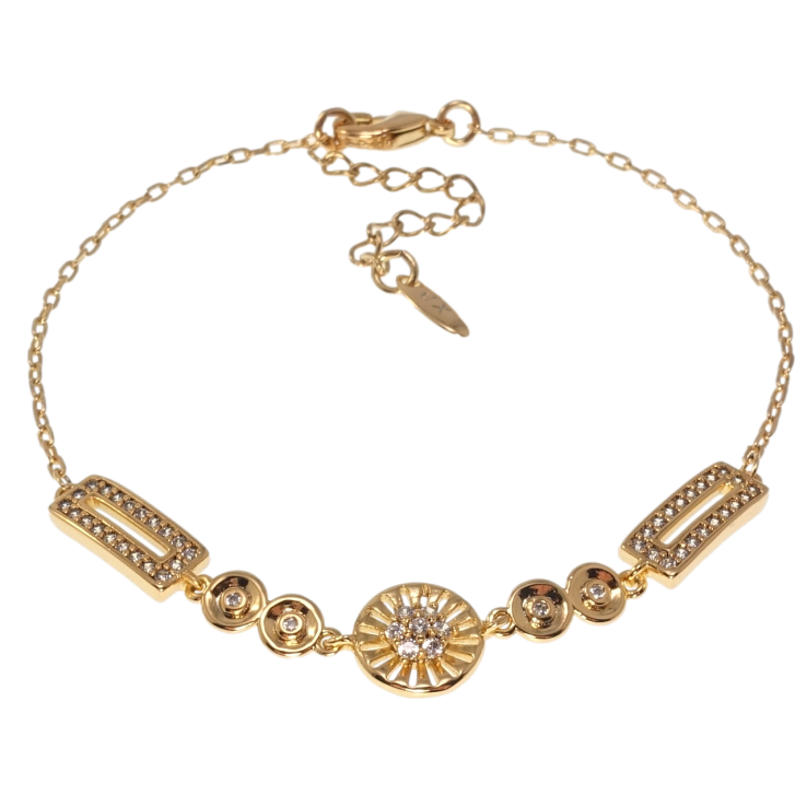 Браслет Xuping Позолота 18K Якорное плетение с вставкой длина с доп.цепочкой 17,5-20см х 1мм фото №6