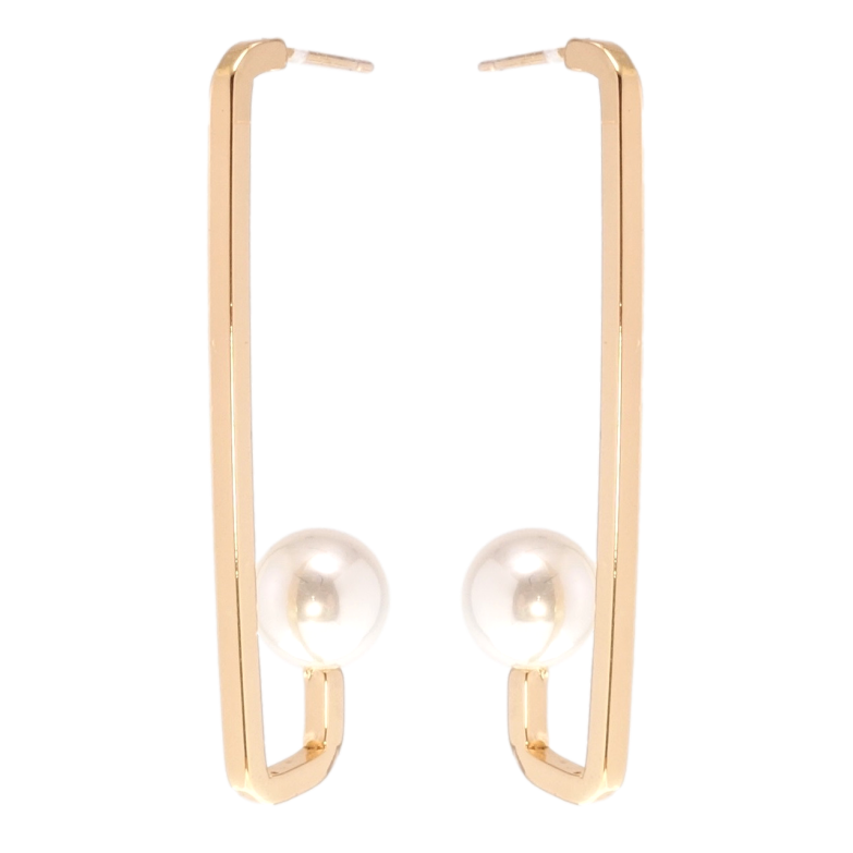 Серьги Xuping Позолота 18K пусеты Жемчужины на дугах фото №1