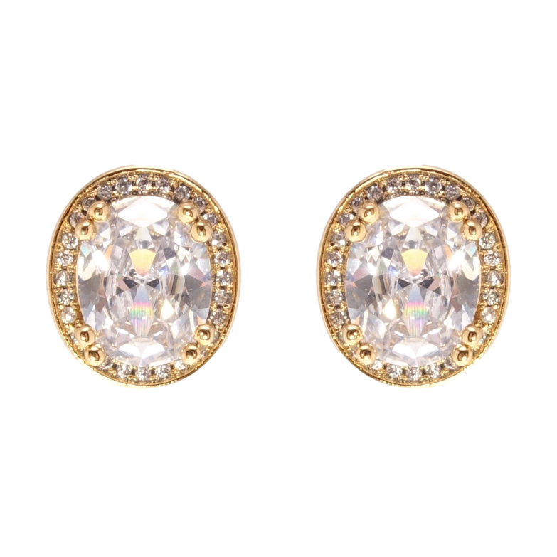 Серьги Xuping Позолота 18K пусеты Фианиты в обрамлении циркония фото №1 Серьги Xuping Позолота 18K пусеты Фианиты в обрамлении циркония фото №1