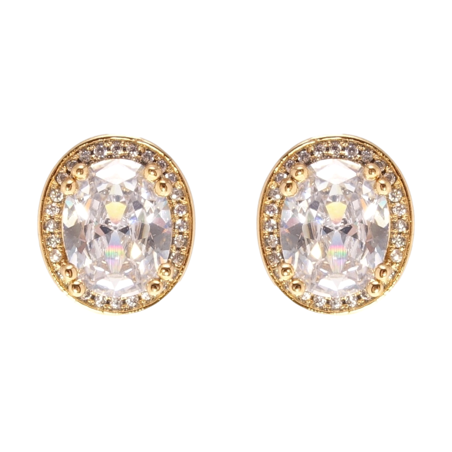 Серьги Xuping Позолота 18K пусеты Фианиты в обрамлении циркония фото №1 Серьги Xuping Позолота 18K пусеты Фианиты в обрамлении циркония фото №1