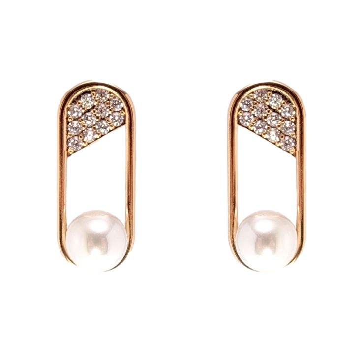 Сережки Xuping Позолота 18K пусети Інкрустація цирконієм з перлами фото №6