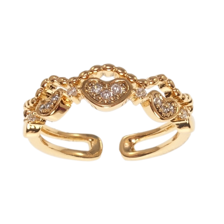Каблучка Xuping Позолота 18K Сердечки фото №25 Каблучка Xuping Позолота 18K Сердечки фото №25