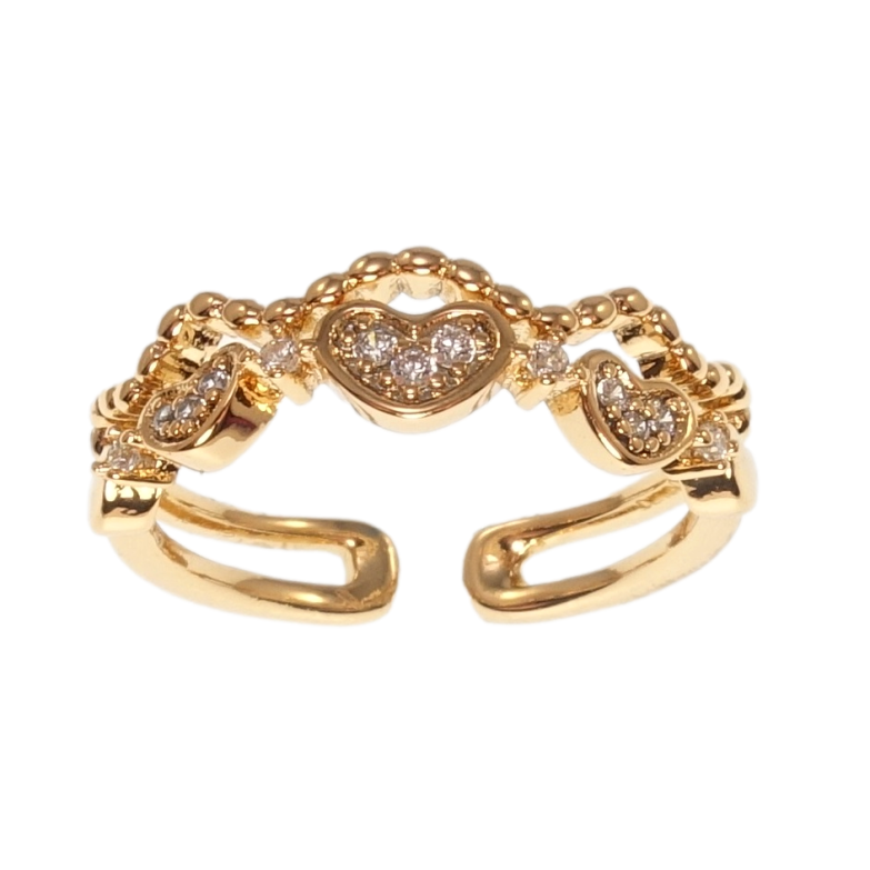 Каблучка Xuping Позолота 18K Сердечки фото №6