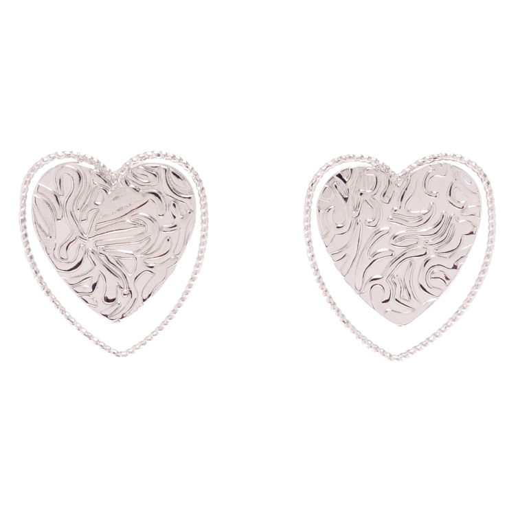 Серьги Xuping Родий пусеты Сердечки фото №19