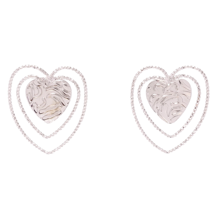 Серьги Xuping Родий пусеты Сердечки фото №20