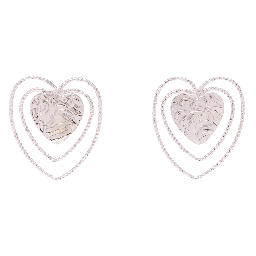 Серьги Xuping Родий пусеты Сердечки фото №1