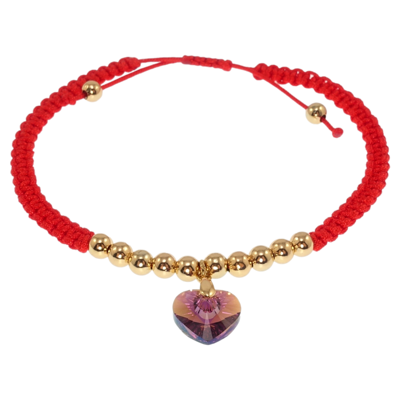 Браслет Xuping QQMM колір 18K з кр-ми Swarovski Червоний шнур із серцем Burgundy на затяжці д.16-23см х фото №1 Браслет Xuping QQMM колір 18K з кр-ми Swarovski Червоний шнур із серцем Burgundy на затяжці д.16-23см х фото №1
