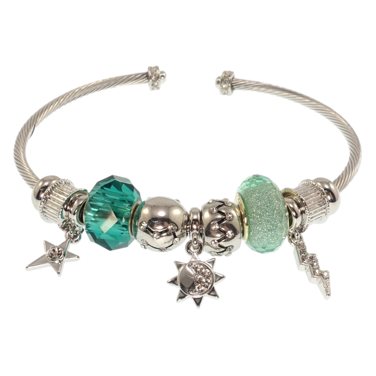 Браслет Xuping QQMM Родий В стиле Pandora Жесткий браслет с декоративными бусинами ø 6,5см фото №25 Браслет Xuping QQMM Родий В стиле Pandora Жесткий браслет с декоративными бусинами ø 6,5см фото №25