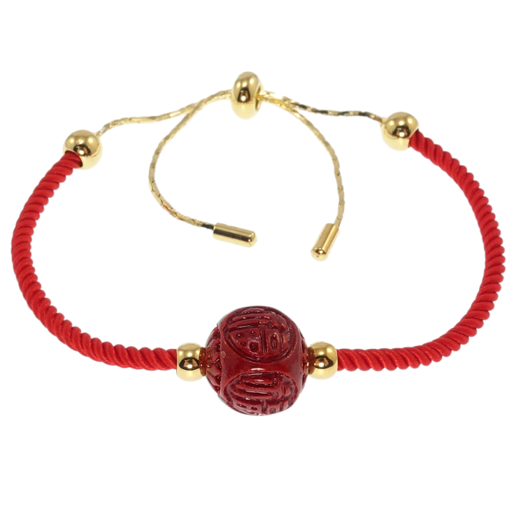 Браслет Xuping Позолота 14K Красный шнур с бусиной размер на затяжке 12-22см х 2мм фото №18