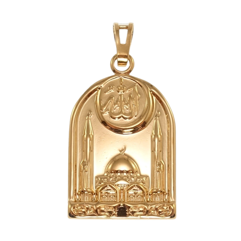 Кулон Xuping Позолота 18K Мечеть з написом Аллах для ланцюжка до 6мм фото №1