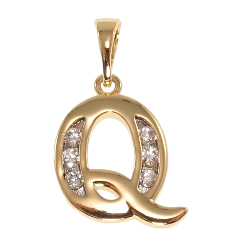 Кулон Xuping Позолота 18K + Родий Буква Q для цепочки до 5мм фото №6