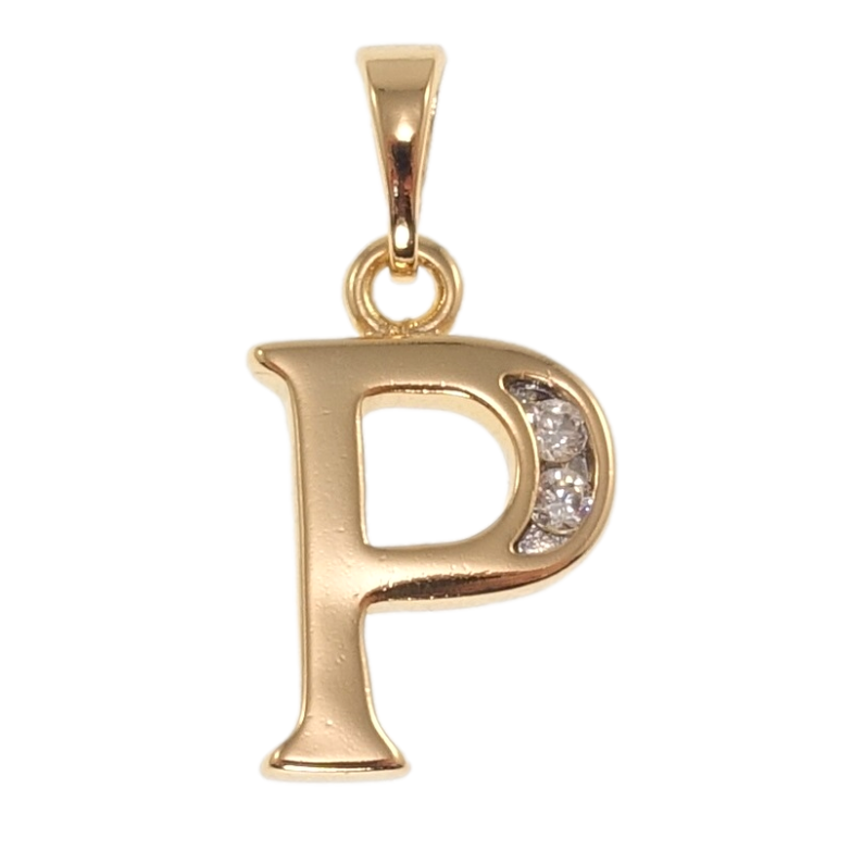 Кулон Xuping Позолота 18K + Родій Літера P для ланцюжка до 5мм фото №2 Кулон Xuping Позолота 18K + Родій Літера P для ланцюжка до 5мм фото №2