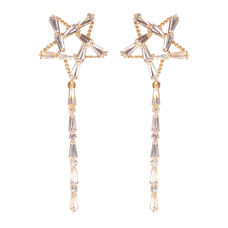 Серьги Xuping Позолота 18K пусеты Звезды фото №14