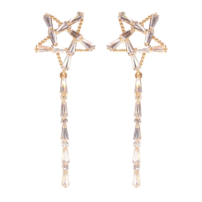 Сережки Xuping Позолота 18K пусети Зірки фото №1