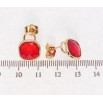 Серьги Xuping Позолота 18K пусеты Замочки красные фианиты фото №2