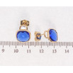 Серьги Xuping Позолота 18K пусеты Замочки синие фианиты фото №2
