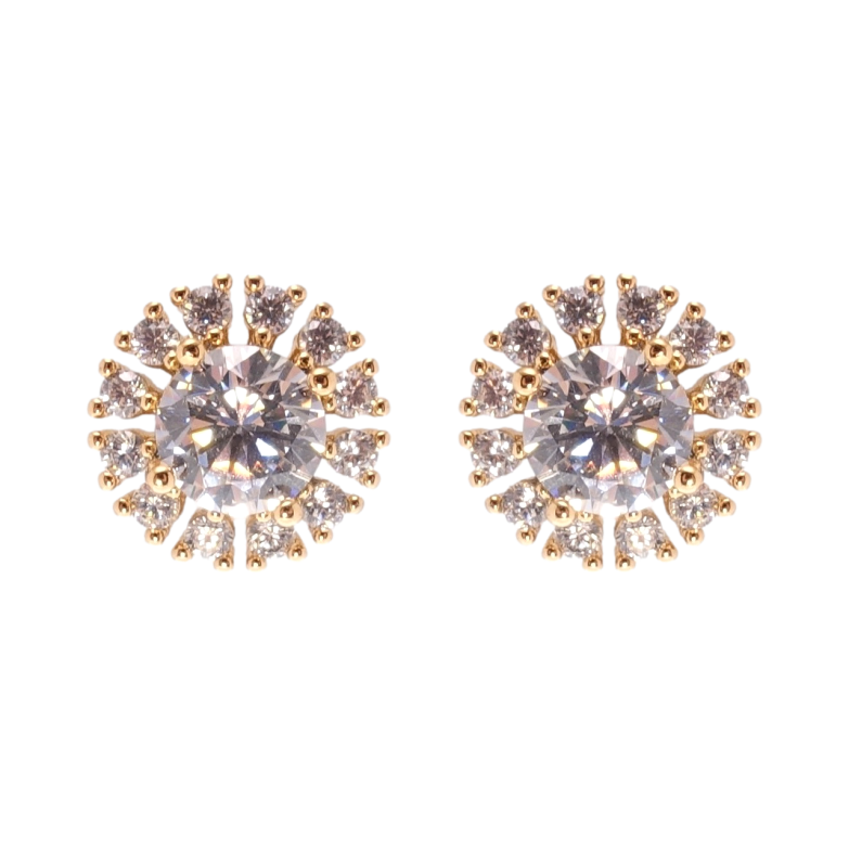 Сережки Xuping Позолота 18K пусети Інкрустація цирконієм ø 11мм фото №4