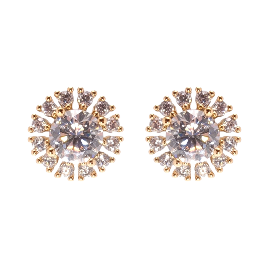 Сережки Xuping Позолота 18K пусети Інкрустація цирконієм ø 11мм фото №1