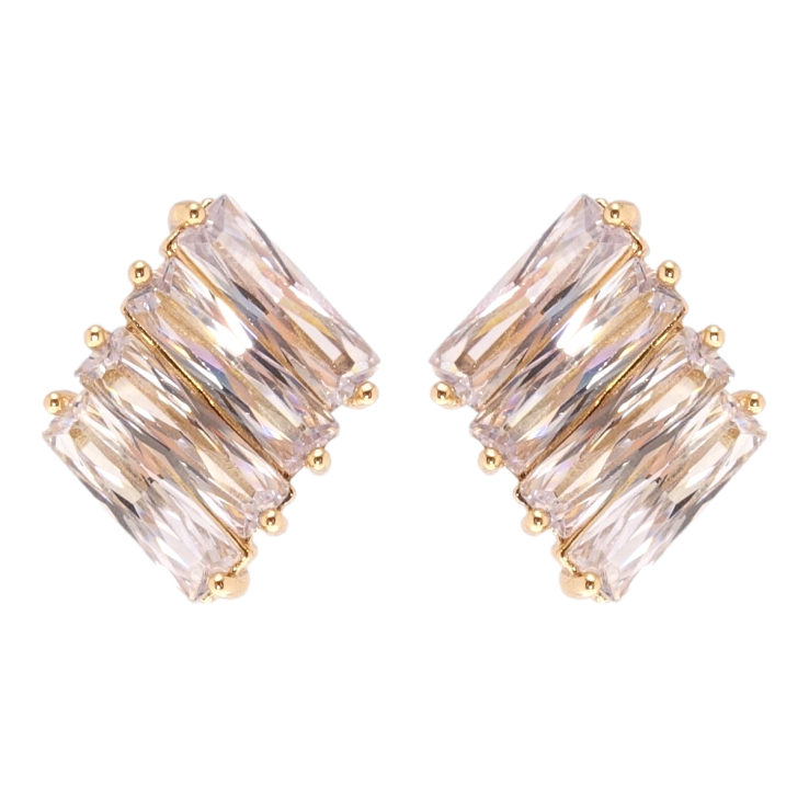 Серьги Xuping Позолота 18K пусеты Фианиты фото №7