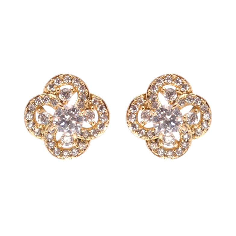 Сережки Xuping Позолота 18K пусети Квіточки фото №2 Сережки Xuping Позолота 18K пусети Квіточки фото №2