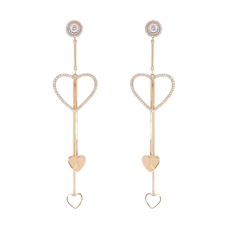 Серьги Xuping Позолота 18K пусеты Сердечки фото №13