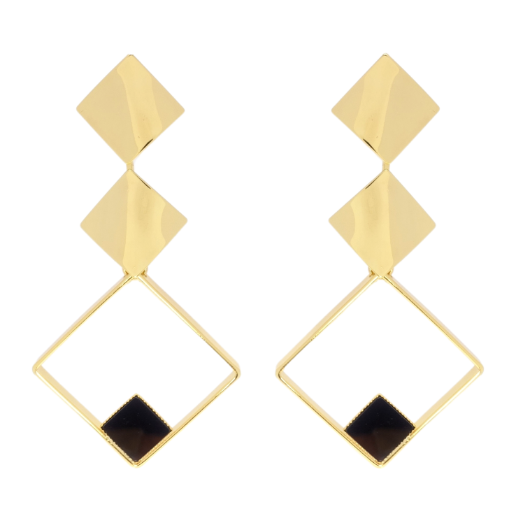 Сережки Xuping Позолота 14K пусети Ромбові підвіски фото №25 Сережки Xuping Позолота 14K пусети Ромбові підвіски фото №25