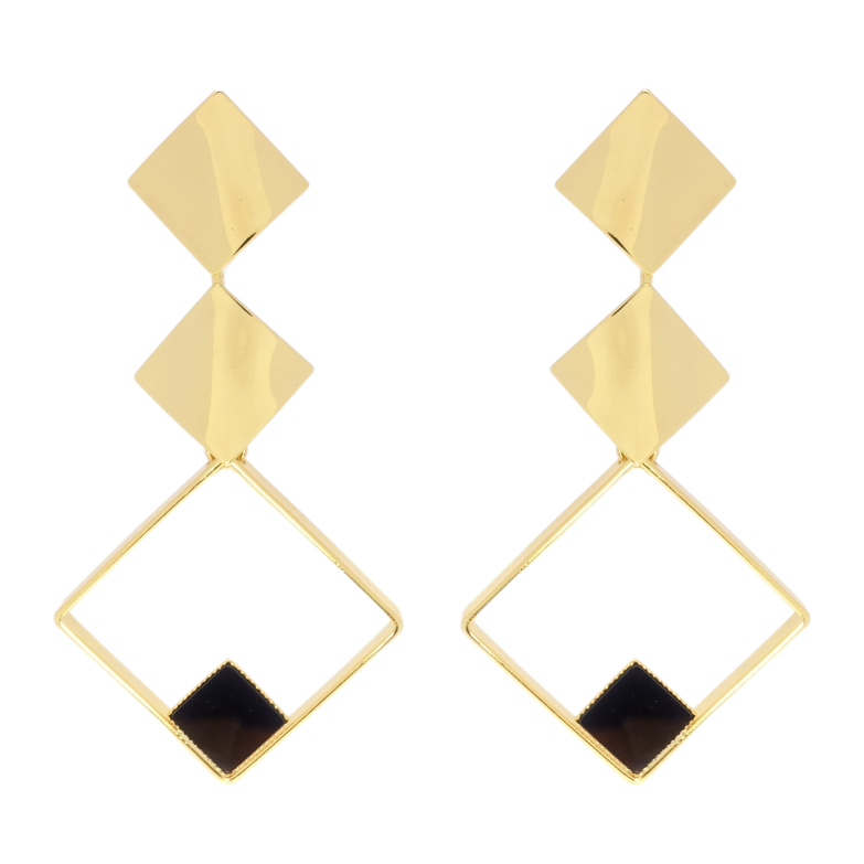 Серьги Xuping Позолота 14K пусеты Ромбовые подвески фото №1 Серьги Xuping Позолота 14K пусеты Ромбовые подвески фото №1