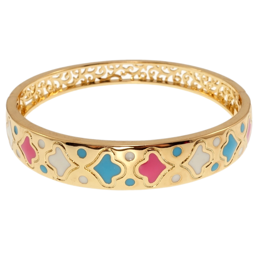 Браслет Xuping Позолота 18K Орнамент кольорової емаллю ø 5,6см фото №1