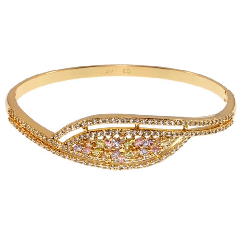 Браслет Xuping Позолота 18K Инкрустация цирконием с цветными фианитами ø 6см фото №1 Браслет Xuping Позолота 18K Инкрустация цирконием с цветными фианитами ø 6см фото №1