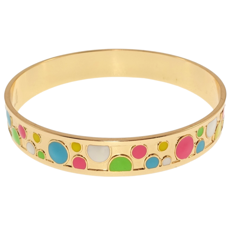 Браслет Xuping Позолота 18K Орнамент цветной эмалью ø 6см фото №1 Браслет Xuping Позолота 18K Орнамент цветной эмалью ø 6см фото №1