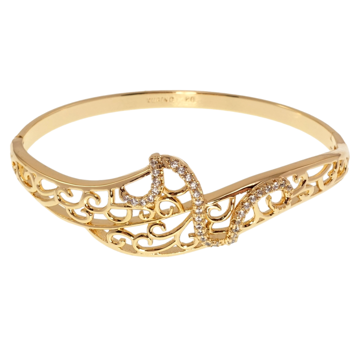 Браслет Xuping Позолота 18K Резной орнамент ø 6см фото №5 Браслет Xuping Позолота 18K Резной орнамент ø 6см фото №5