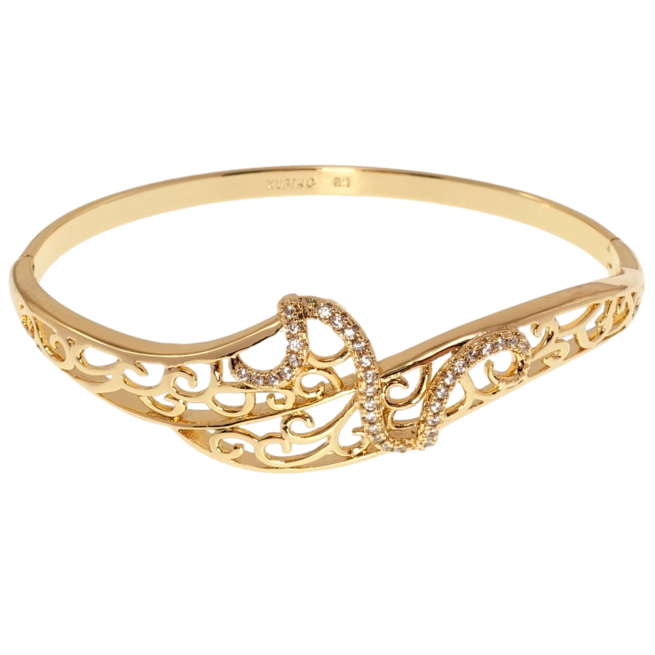 Браслет Xuping Позолота 18K Резной орнамент ø 6,5см фото №6 Браслет Xuping Позолота 18K Резной орнамент ø 6,5см фото №6