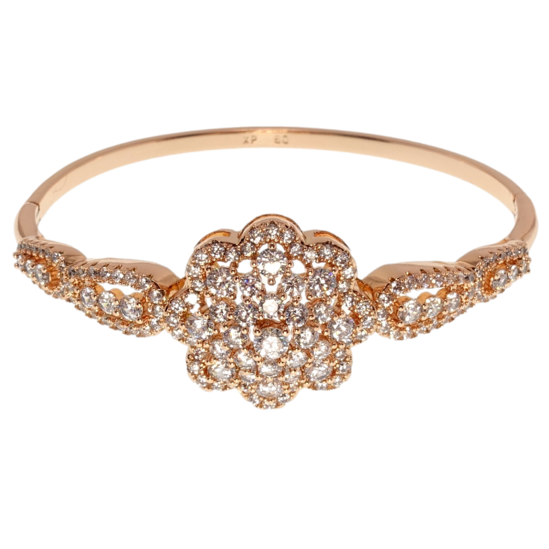 Браслет Xuping Позолота РО Цветок инкрустация цирконием ø 6см фото №1