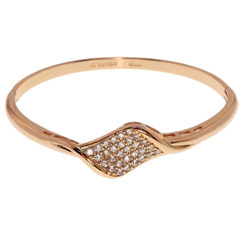 Браслет Xuping Позолота РО Инкрустация цирконием ø 6см фото №1