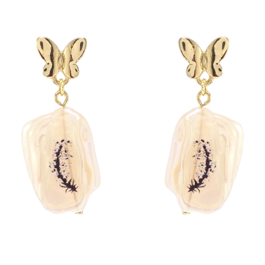 Сережки Xuping QQMM Позолота 14K пусети Метелики з підвісками із пластику фото №1 Сережки Xuping QQMM Позолота 14K пусети Метелики з підвісками із пластику фото №1