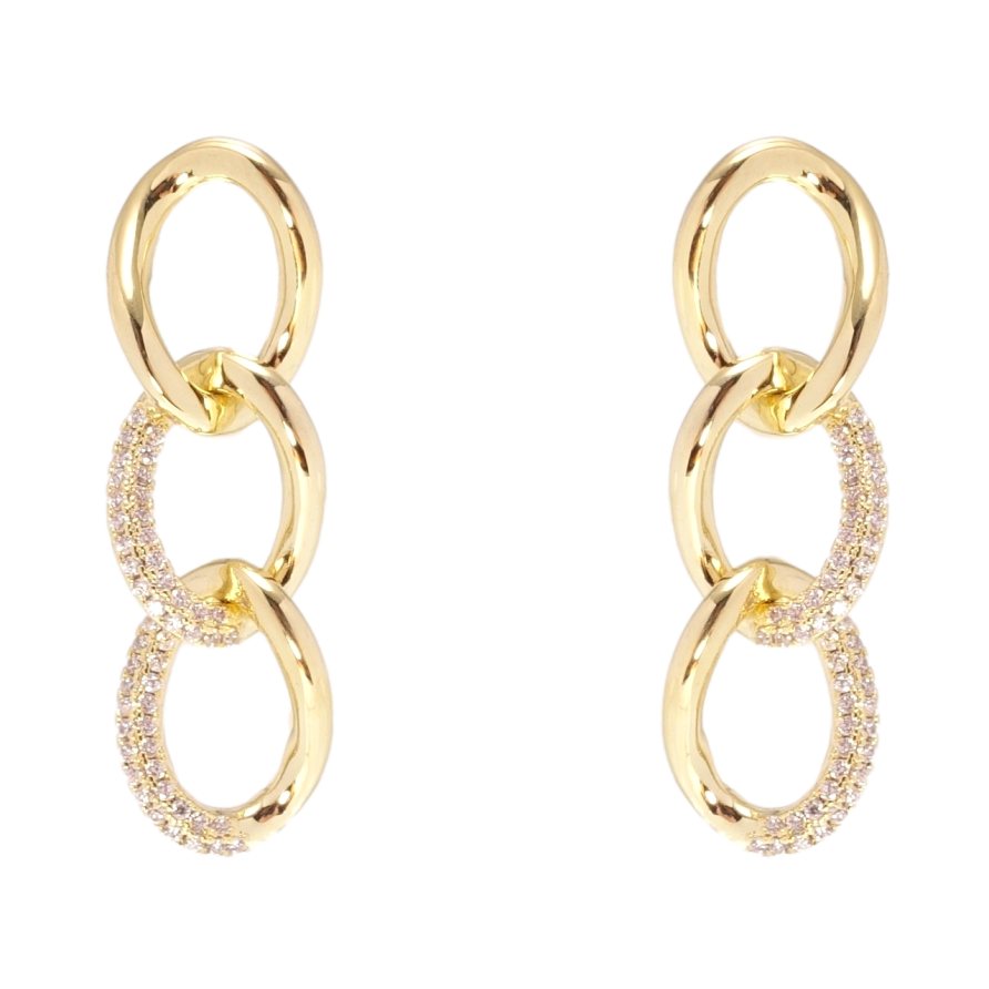 Серьги Xuping QQMM Позолота 14K пусеты Цепочка с цирконием фото №1