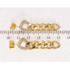 Серьги Xuping QQMM Позолота 14K пусеты Цепочка с цирконием на одну сторону фото №2